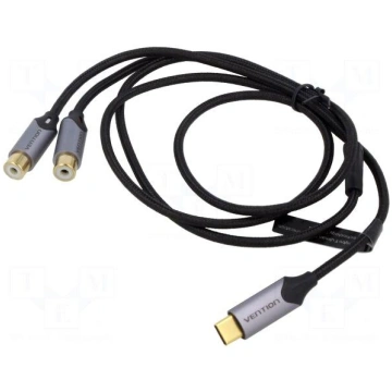 Cable | RCA socket x2,USB C plug | gold-plated | 1