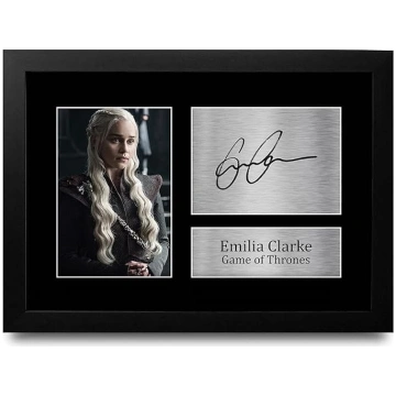 HWC Trading Emilia Clarke A4 Framed Parakstīts Ies