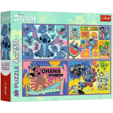 Trefl Puzzle 4 x 250 gabaliņi Neparastā dūriena kr