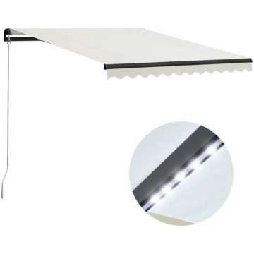 vidaXL izvelkama markīze ar LED, manuāla, 300x250 