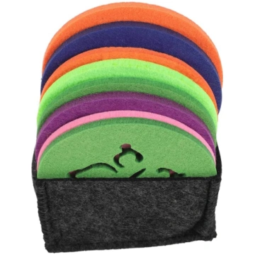 LABRIMP Felt Placemat Storage Box Black Durable Fe