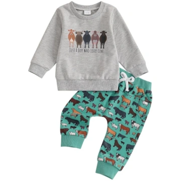 Toddler Boy Fall Farm Outfits Bērnu zēni apģērbu k