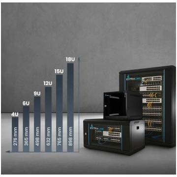 Extralink LITE 12U 530X400 WALL-MOUNTED RACKMOUNT 