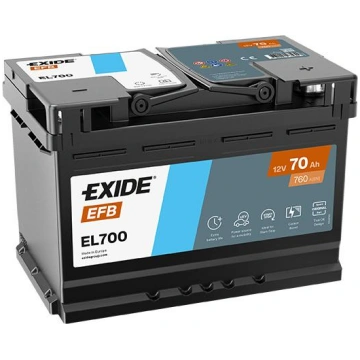 Exide EL700 - 70Ah 760A EFB akum. EXIDE EL700 278x