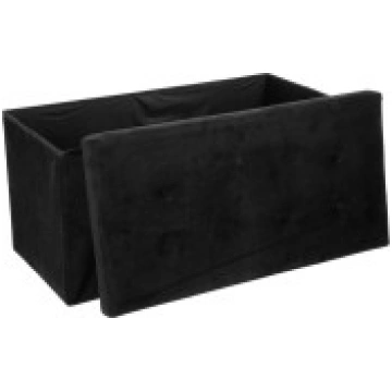 Atmosfēra Adaline Black stepēts pufs 76x38 cm [Atm