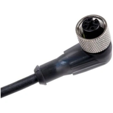 Konektors ar kabeli, M12, 4-PIN, leņķiskais, mamma