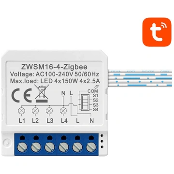 Viedā slēdža modulis ZigBee Avatto ZWSM16-W4 TUYA 