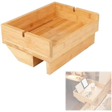 EXLECO Bed Shelf for Hanging Bamboo, Bedside Table