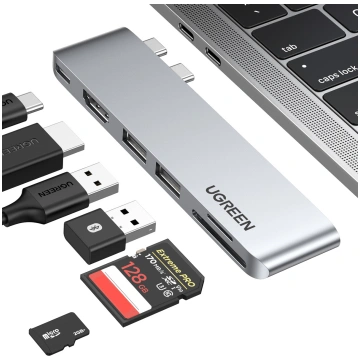 HUB Ugreen CM380 2xUSB C - HDMI/2xUSB 3.0/SD TF/US