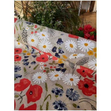 Lins ar Krāsainu ziedu apdruku, 85 cm gabals