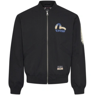 Evisu - Bomber Jacket W/ Daicock Print - izmērs S