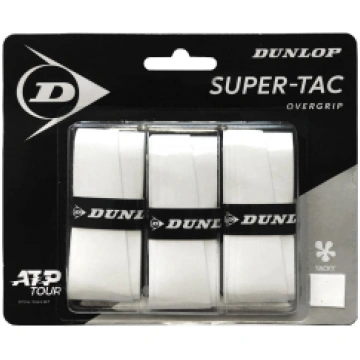 Tenisa rakete overgrip 3pcs. balta DUNLOP SUPER TA