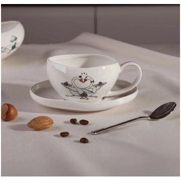 Krūze BON APPETIT 220 ml ar apakštasīti (porcelāns