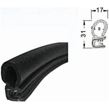 AO Gs Armēts EPDM gumijas profils 6x17x31mm
