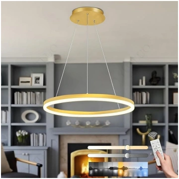 Mūsdienīga DIY apļa LED lustra, 1 zelta gredzens, 