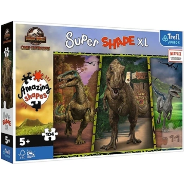 Trefl Puzzle 104 elementy Super Shapes XL Jurassic