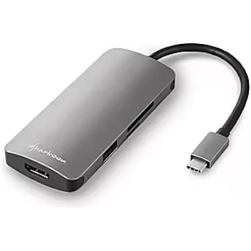 Sharkoon USB 3.0 TYPE C MULTIPORT GREY USB HUB (40