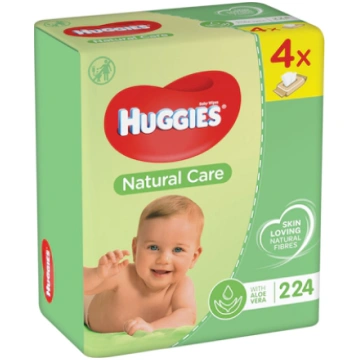 HUGGIES Mitrās salvetes mazuļiem ar alveju Natural