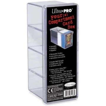 UP - 4-Compartment Card Storage Box - Clear Ultra 