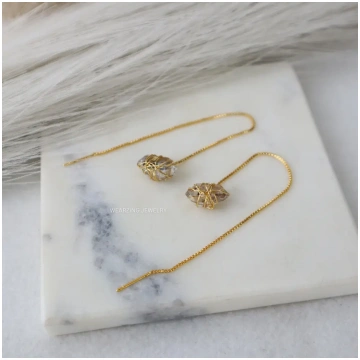 Clear Quartz Wrap Threader Earring WearZing