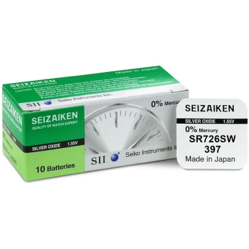 397 baterija 1.55V SEIKO sudraba-oksīda SR726SW, i