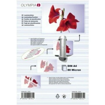 1x25 Olympia Laminating pouches DIN A4 80 micron |