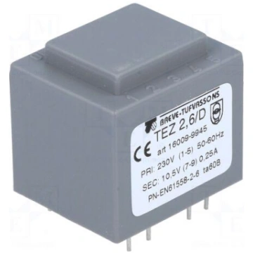 Transformer: encapsulated | 2.5VA | 230VAC | 10.5V