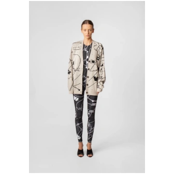 EVE knitted cardigan TOPO beige black Venera Arapu