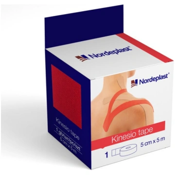 NordePlast kinezioloģiskais teips 5cm x 5m, sarkan