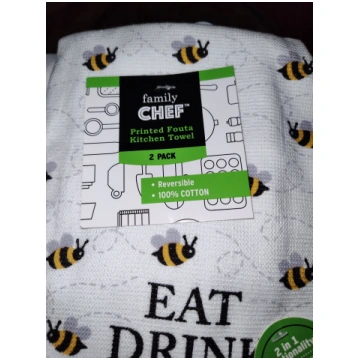 Eat Drink and Bee Happy Kitchen Towels