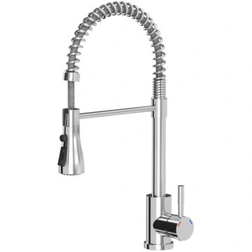 SALMA steel kitchen faucet, spring spout with show
