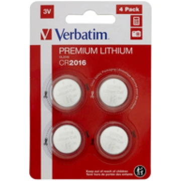 Verbatim LITHIUM BATTERY CR2016 3V 4 PACK CR2016 S