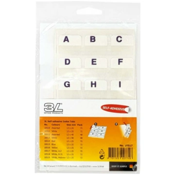 Atdalītāji Index Tabs A-Z 12x25mm 72gab., 3L