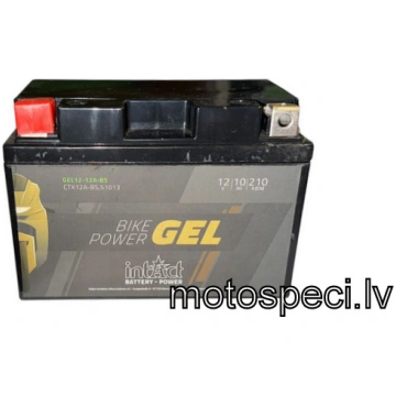 Akumulators moto GEL 10AH 210A 12V YTX12A-BS INTAC