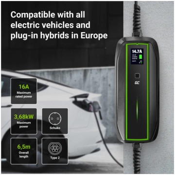 Elektromobiļa uzlādes kabelis Green Cell Mobile Ch