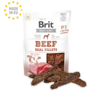 Brit Jerky Beef Real Fillets Snack 80 g kārums suņ