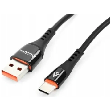 USB-A uz USB-C kabelis Accura 2,0 m gumēts 5V/2A m