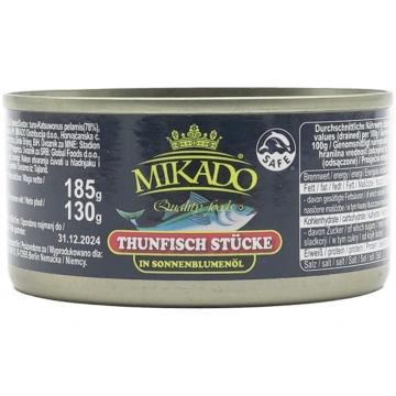 Tunča gabaliņi augu eļļā MIKADO 185g/130g