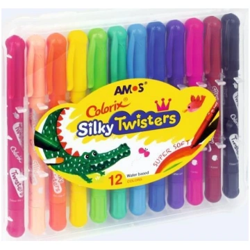 Amos Kredki Silky Twisters 12 kolorow 191260 (8802