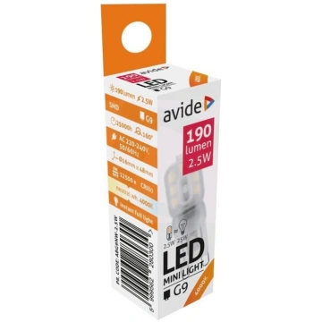 LED spuldze 2,5W G9 AVIDE