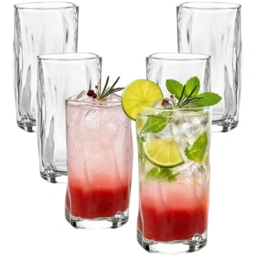 6 dzeramo glāžu komplekts 275 ml - viļņu dizaina c