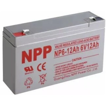 Noslēgts svina-skābes akumulators NPP NP6-12Ah 6V 