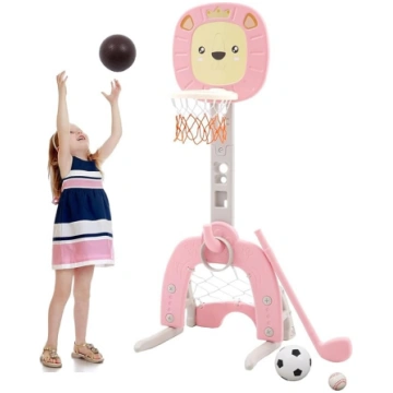 Bērnu basketbola apļa komplekts 4 in 1 Basketbola 