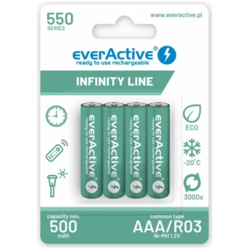 Uzlādējamas AAA NiMH baterijas everActive EVHRL03-