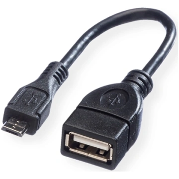 Value USB 2.0 Cable, A - Micro B, F/M, OTG, 0.15 m