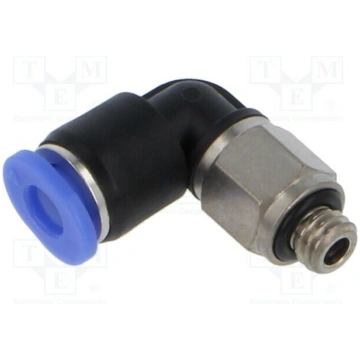 Push-in fitting; angled; -0.95÷10bar; Thread: M5; 