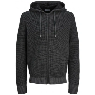 Jack & Jones Zip Knit Hoodie Black - Džemperi un d