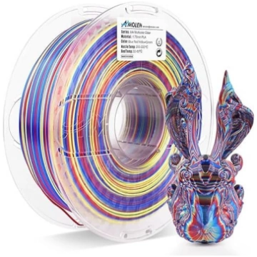 AMOLEN Silk PLA 3D printera filaments, spīdīgs dau