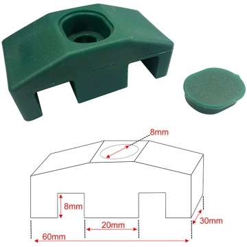 2D 6/5/6 paneļa stiprinājums 60*30/Ø8 RAL6005 zaļš