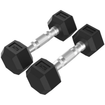 Hanteļu komplekts TUNTURI Platinum Hex Rubber Dumb